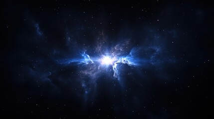 Wall Mural - celestial event with a bright, energetic explosion surrounded by swirling clouds of cosmic dust and 