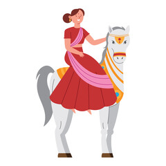 Poster - young woman on hindu horse