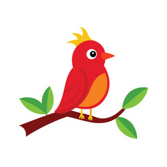 a beaky sit on the tree branch vector illustration.