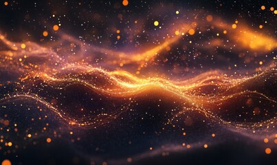 Wall Mural - Abstract Glowing Waves of Light and Particles