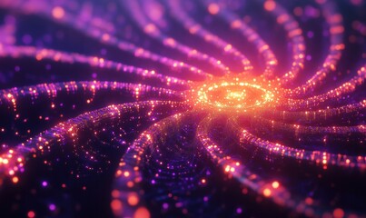 Wall Mural - Glowing Abstract Light Spiral with Bokeh Effect