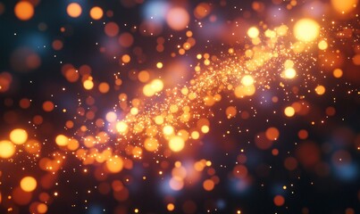 Wall Mural - Glowing Abstract Light Particles in Motion