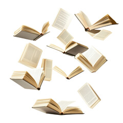 books floating in mid-air create an enchanting visual display on transported background