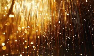 Wall Mural - Golden Light Trails Creating a Magical Abstract Scene