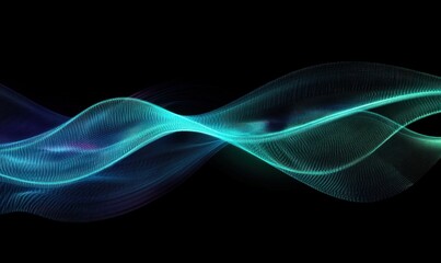 Wall Mural - Abstract Waves of Light in Dark Space Background