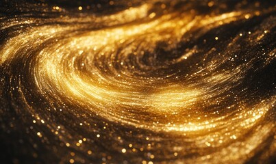 Wall Mural - Golden Glitter Swirl - Shimmering Abstract Background