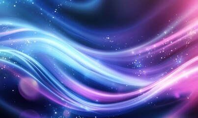 Wall Mural - Abstract Neon Waves and Stars Background