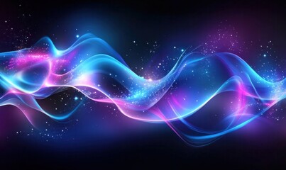 Wall Mural - Abstract Glow Waves in Cosmic Space