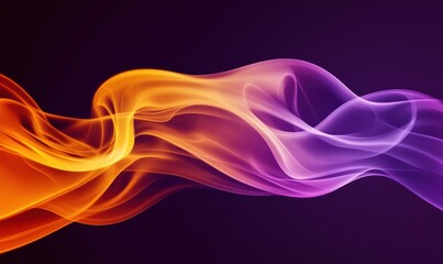 Wall Mural - Colorful Abstract Flowing Waves on Dark Background