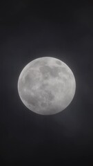 Wall Mural - full moon moving between clouds. vertical video