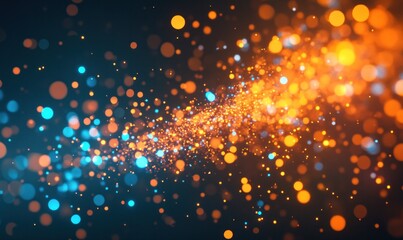 Wall Mural - Vibrant Abstract Light Bokeh Background with Orange and Blue
