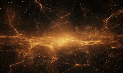 Wall Mural - Glowing Abstract Network Web of Energy Particles