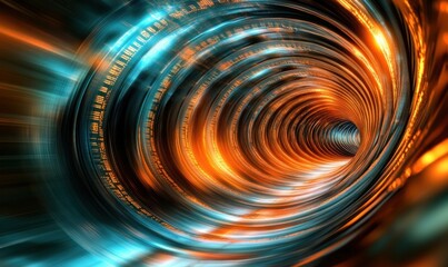 Wall Mural - Futuristic Light Tunnel with Vibrant Colors
