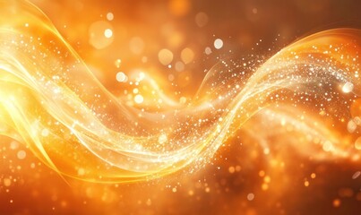 Wall Mural - abstract golden wave background with sparkling light