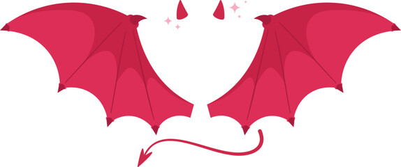Wall Mural - A red dragon with two horns on its head