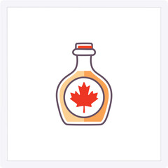 Maple syrup bottle canada. Canadian maple syrup bottle design; sweet treat, national pride.