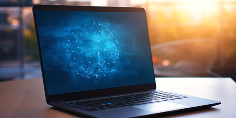 Wall Mural - laptop operating software update Generative AI