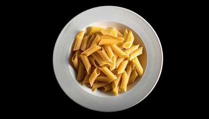 Canvas Print - Plate of spaghetti on a black background top view