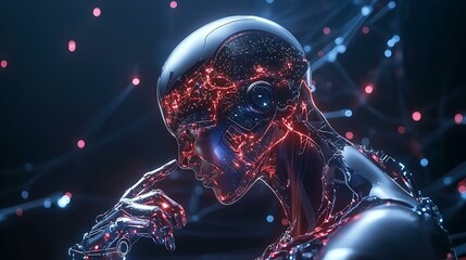 Professional using smart AI-driven tools, with global network connections and futuristic data displays