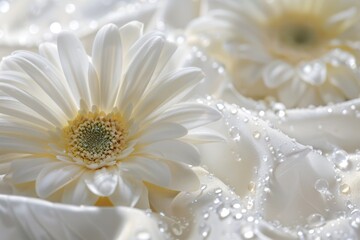 Wall Mural - A detailed view of a bouquet of white flowers