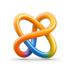 Wall Mural - colorful abstract swirl design featuring intertwined shapes in bright hues and smooth gradients