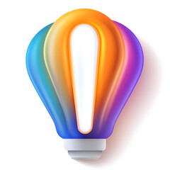 Wall Mural - colorful light bulb design with gradient colors representing innovation and creativity