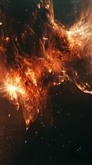 Wall Mural - Cosmic eruption of fiery gases and stars in deep space captures the beauty of the universe's energy