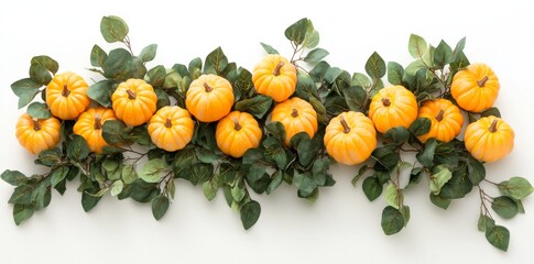 Poster - Fall Halloween autumn holiday thanksgiving banner greeting card - Pumpkins on a rustic wooden table with a background of blue wall