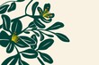 © ADDICTIVE STOCK - Minimalist floral illustration with green leaves and simple blooms