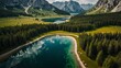 © claudunia - Aerial view of Black Lake in Durmitor National Park, Montenegro.