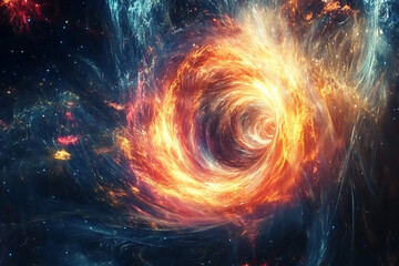 Wall Mural - cosmic swirl depicting a galaxy or black hole in space.