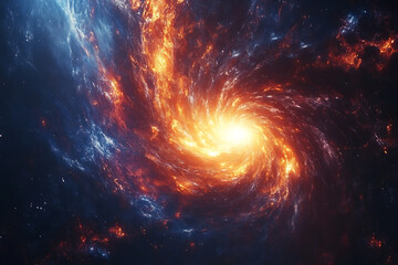 Wall Mural - spiral galaxy with swirling colors and bright core.