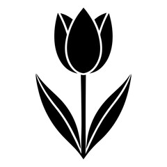 Wall Mural - black and white tulip flower