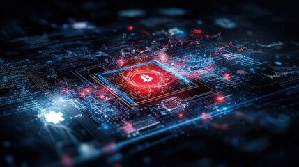 Poster - Blockchain technology infographic digital space data visualization cyber environment futuristic viewpoint innovation insights
