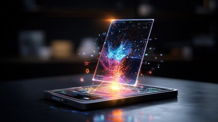 Leinwandbilder - Futuristic user-friendly application prototype with interactive features for modern digital workspaces