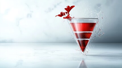Aufkleber - Digital funnel concept featuring vibrant drink minimalist studio setting graphic design modern environment abstract viewpoint