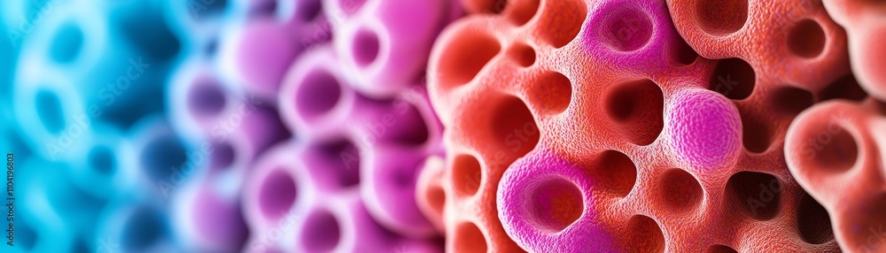 Microscopic view of cellular membranes captured by a researcher, cell ...