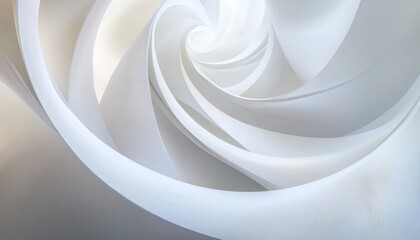 Wall Mural - Abstract white spiral background with light and shadow.