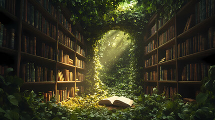 Wall Mural - magical library