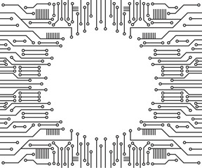 vector abstract electronic circuit board. cpu microchip circuit on computer motherboard. artificial 