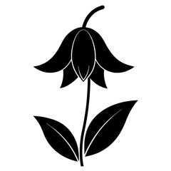 Wall Mural - black and white bellflower