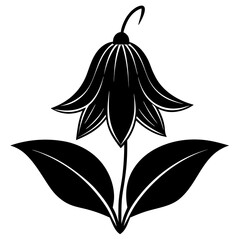Wall Mural - black and white bellflower