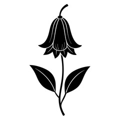 Wall Mural - black and white bellflower