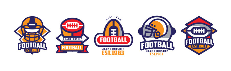 Wall Mural - Football League Championship Logo and Label Vector Set