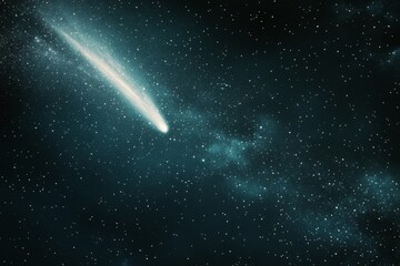 Wall Mural - bright comet streaking across a star filled night sky in a cosmic display