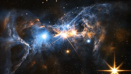 Wall Mural - Stunning view of cosmic nebula showcasing bright star formation in deep space