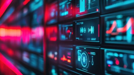 Futuristic Tech Interface: A Symphony of Data & Neon Lights