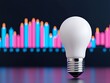 © typepng - A shining light bulb represents innovation and dynamism, with rising graphs in the background illustrating progress and development.