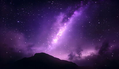 Wall Mural - amazing purple galaxy with stars and nebula background, night sky