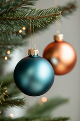 Wall Mural - christmas tree balls hanging on a christmas tree